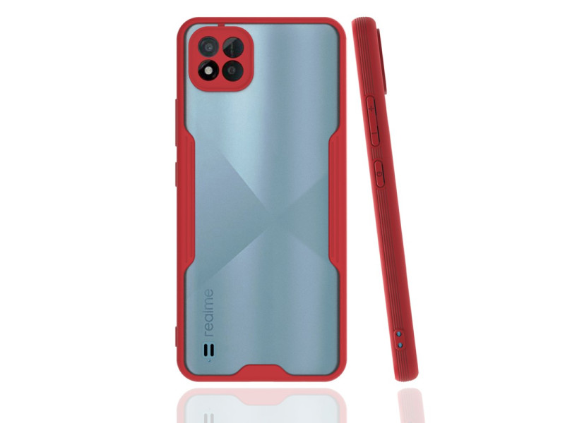 Newface Realme C11 2021 Kılıf Platin Silikon - Kırmızı