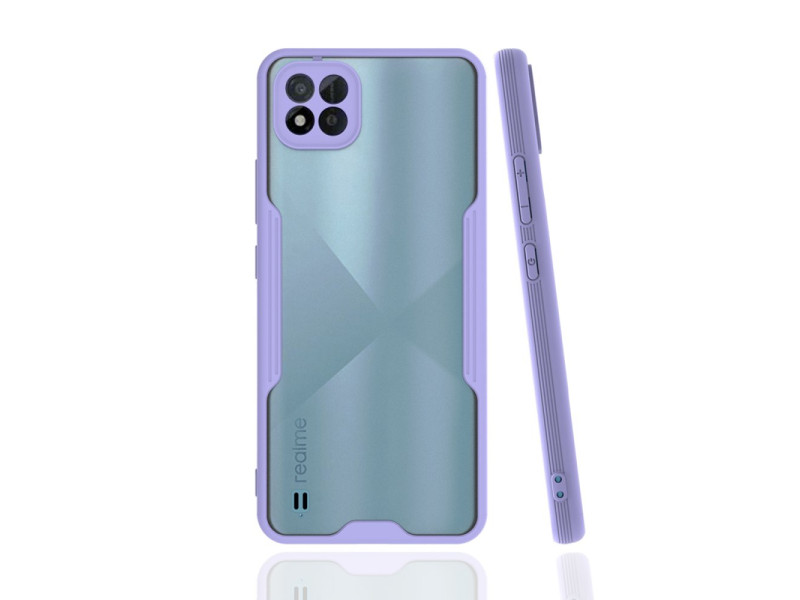 Newface Realme C11 2021 Kılıf Platin Silikon - Lila