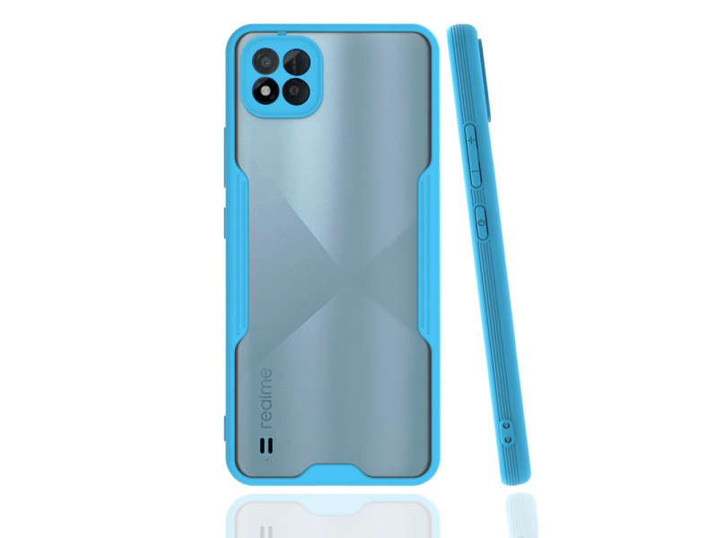 Newface Realme C11 2021 Kılıf Platin Silikon - Mavi