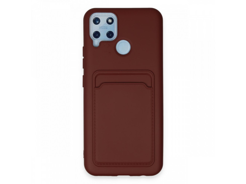 Newface Realme C25s Kılıf Kelvin Kartvizitli Silikon - Bordo