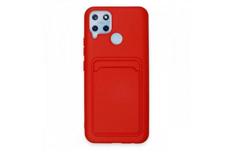 Newface Realme C25s Kılıf Kelvin Kartvizitli Silikon - Kırmızı