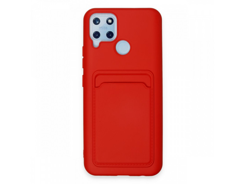 Newface Realme C25s Kılıf Kelvin Kartvizitli Silikon - Kırmızı