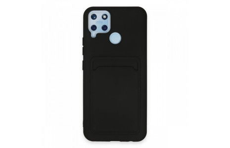 Newface Realme C25s Kılıf Kelvin Kartvizitli Silikon - Siyah