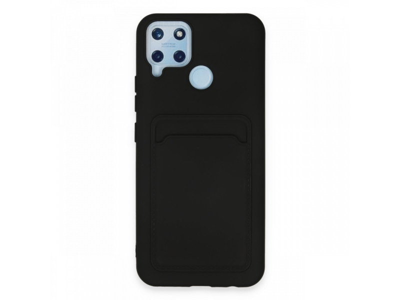 Newface Realme C25s Kılıf Kelvin Kartvizitli Silikon - Siyah
