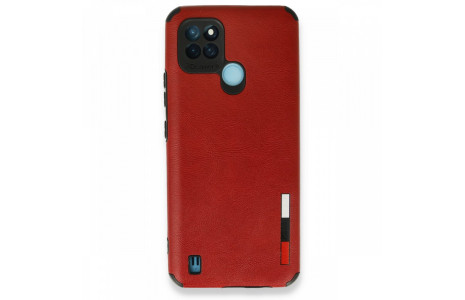 Newface Realme C25Y Kılıf Loop Deri Silikon - Kırmızı