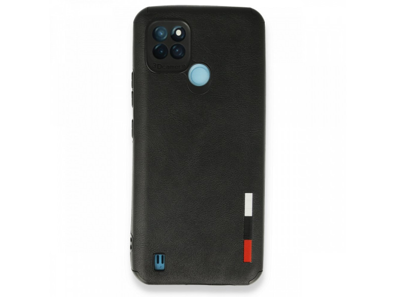 Newface Realme C25Y Kılıf Loop Deri Silikon - Siyah