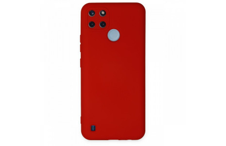 Newface Realme C25Y Kılıf Nano içi Kadife Silikon - Kırmızı