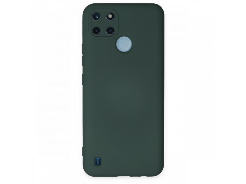 Newface Realme C25Y Kılıf Nano içi Kadife Silikon - Koyu Yeşil