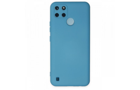 Newface Realme C25Y Kılıf Nano içi Kadife Silikon - Mavi