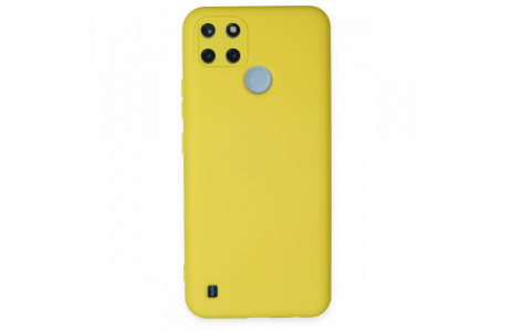 Newface Realme C25Y Kılıf Nano içi Kadife Silikon - Sarı