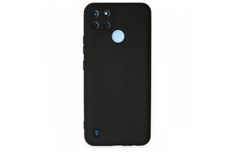 Newface Realme C25Y Kılıf Nano içi Kadife Silikon - Siyah