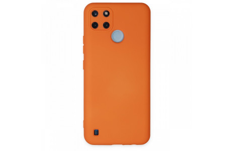 Newface Realme C25Y Kılıf Nano içi Kadife Silikon - Turuncu