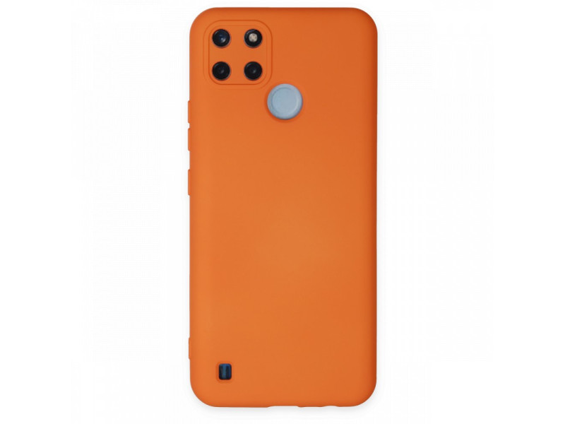 Newface Realme C25Y Kılıf Nano içi Kadife Silikon - Turuncu