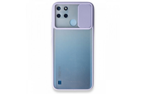 Newface Realme C25Y Kılıf Palm Buzlu Kamera Sürgülü Silikon - Lila