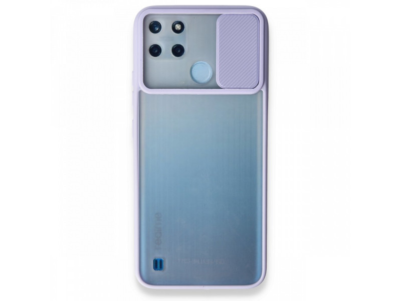 Newface Realme C25Y Kılıf Palm Buzlu Kamera Sürgülü Silikon - Lila