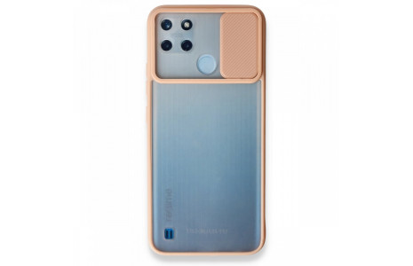 Newface Realme C25Y Kılıf Palm Buzlu Kamera Sürgülü Silikon - Pembe
