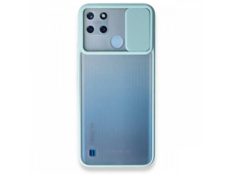 Newface Realme C25Y Kılıf Palm Buzlu Kamera Sürgülü Silikon - Turkuaz