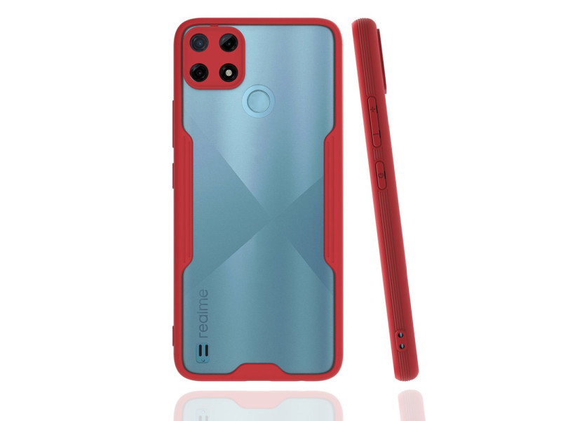 Newface Realme C25Y Kılıf Platin Silikon - Kırmızı