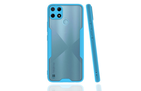 Newface Realme C25Y Kılıf Platin Silikon - Mavi