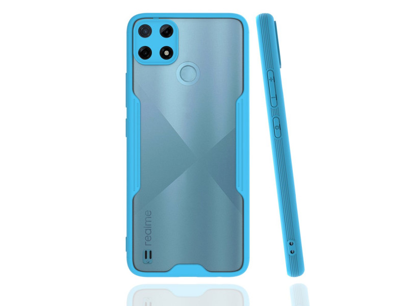 Newface Realme C25Y Kılıf Platin Silikon - Mavi