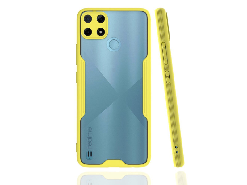 Newface Realme C25Y Kılıf Platin Silikon - Sarı