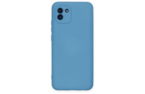 Newface Samsung Galaxy A03 Kılıf Nano içi Kadife Silikon - Mavi