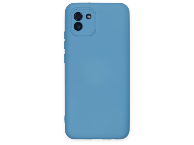 Newface Samsung Galaxy A03 Kılıf Nano içi Kadife Silikon - Mavi