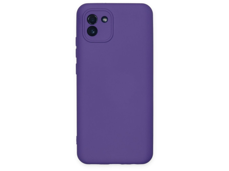 Newface Samsung Galaxy A03 Kılıf Nano içi Kadife Silikon - Mor