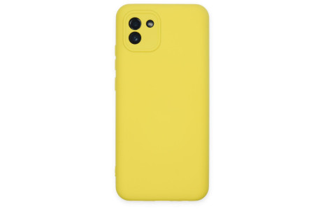 Newface Samsung Galaxy A03 Kılıf Nano içi Kadife Silikon - Sarı