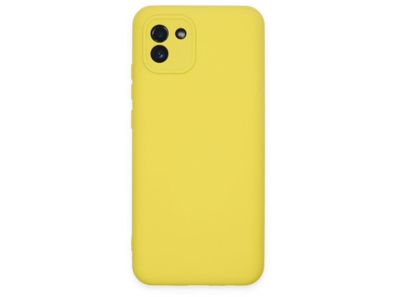 Newface Samsung Galaxy A03 Kılıf Nano içi Kadife Silikon - Sarı