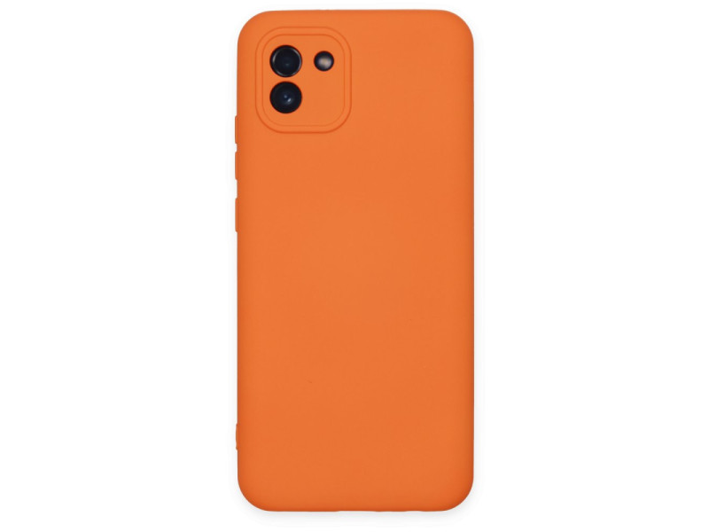 Newface Samsung Galaxy A03 Kılıf Nano içi Kadife Silikon - Turuncu
