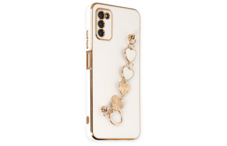 Newface Samsung Galaxy A03S Kılıf Esila Silikon - Beyaz