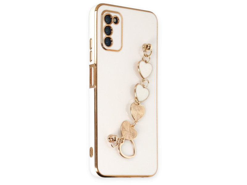 Newface Samsung Galaxy A03S Kılıf Esila Silikon - Beyaz