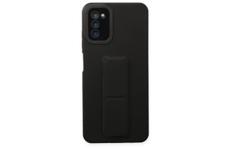 Newface Samsung Galaxy A03S Kılıf Mega Standlı Silikon - Siyah