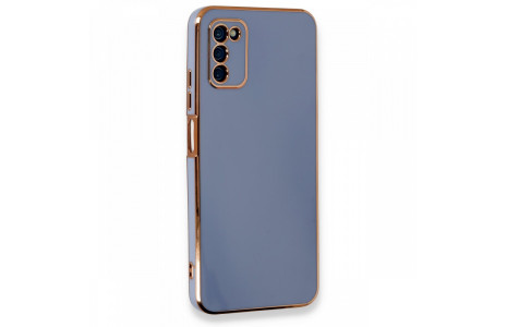 Newface Samsung Galaxy A03S Kılıf Volet Silikon - Mavi