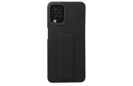 Newface Samsung Galaxy A12 Kılıf Mega Standlı Silikon - Siyah