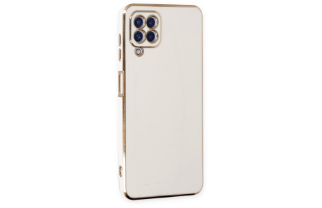 Newface Samsung Galaxy A12 Kılıf Volet Silikon - Beyaz