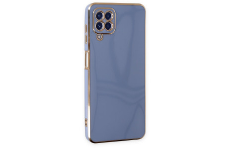 Newface Samsung Galaxy A12 Kılıf Volet Silikon - Mavi