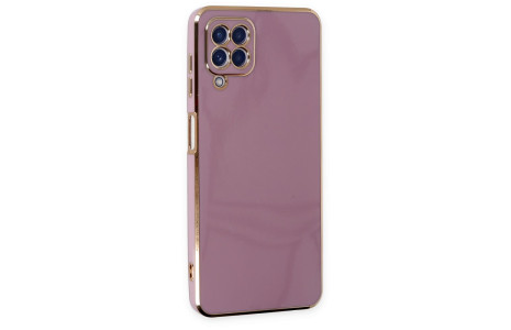 Newface Samsung Galaxy A12 Kılıf Volet Silikon - Mor