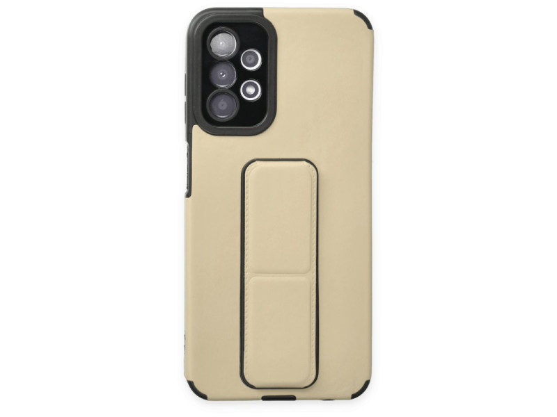 Newface Samsung Galaxy A13 4G Kılıf Mega Standlı Silikon - Gold