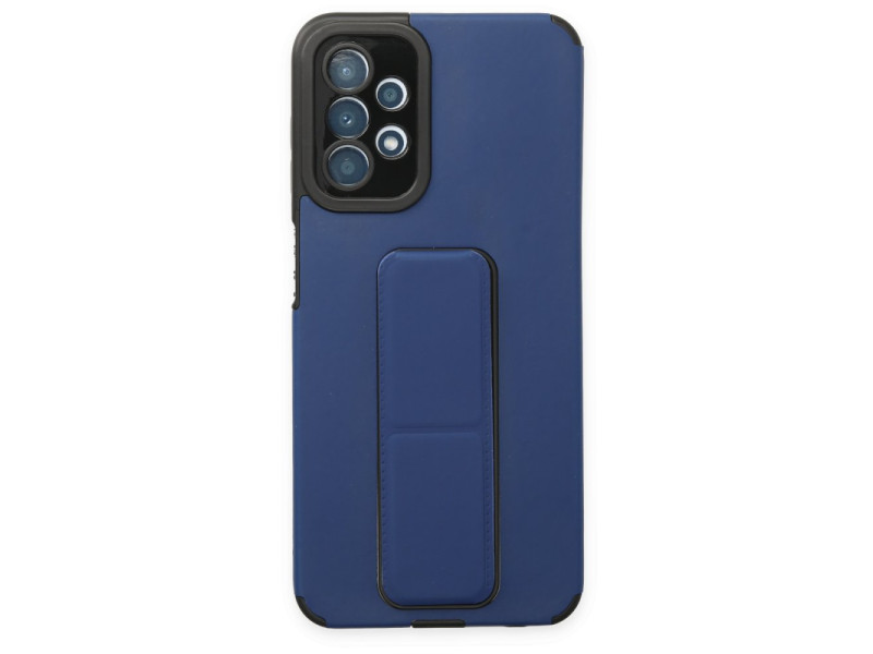 Newface Samsung Galaxy A13 4G Kılıf Mega Standlı Silikon - Mavi