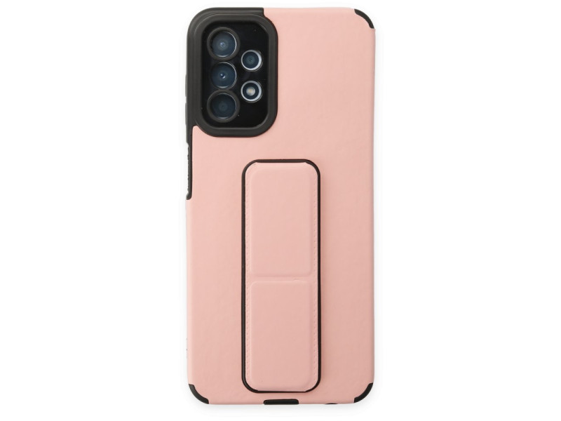 Newface Samsung Galaxy A13 4G Kılıf Mega Standlı Silikon - Pudra