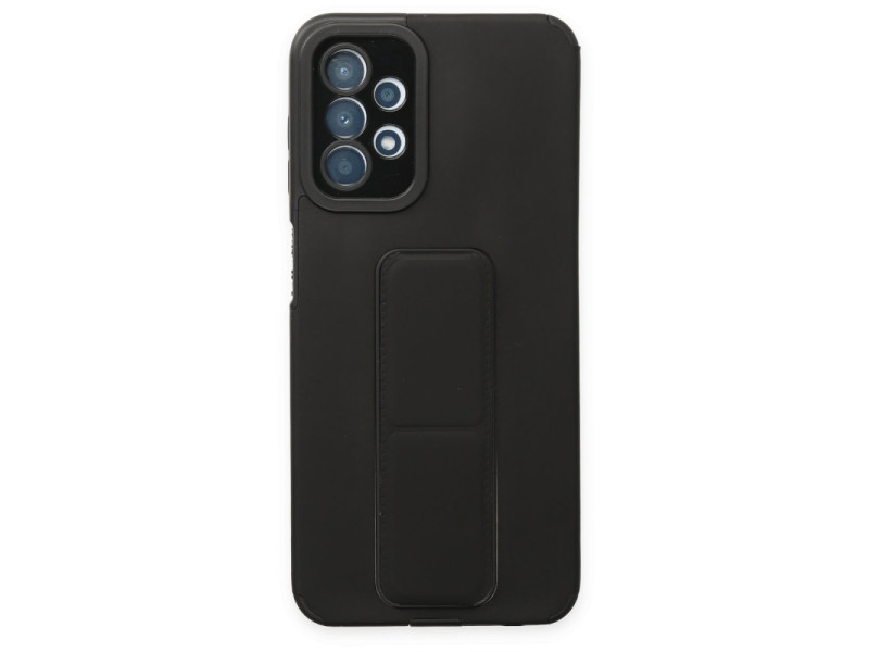 Newface Samsung Galaxy A13 4G Kılıf Mega Standlı Silikon - Siyah
