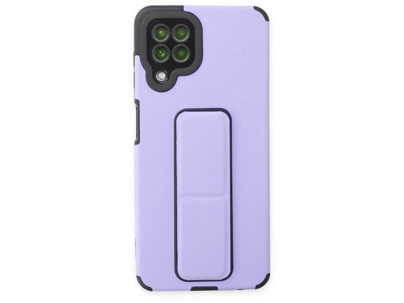 Newface Samsung Galaxy A22 Kılıf Mega Standlı Silikon - Lila