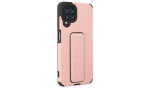Newface Samsung Galaxy A22 Kılıf Mega Standlı Silikon - Pudra