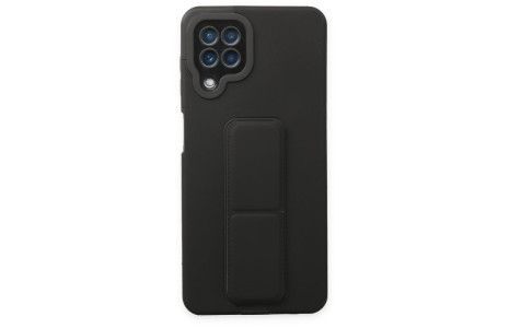 Newface Samsung Galaxy A22 Kılıf Mega Standlı Silikon - Siyah