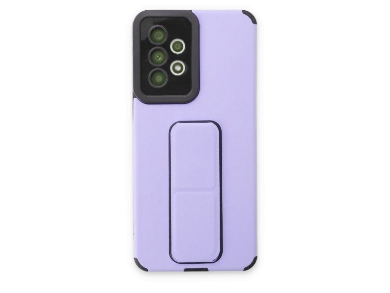 Newface Samsung Galaxy A32 Kılıf Mega Standlı Silikon - Lila