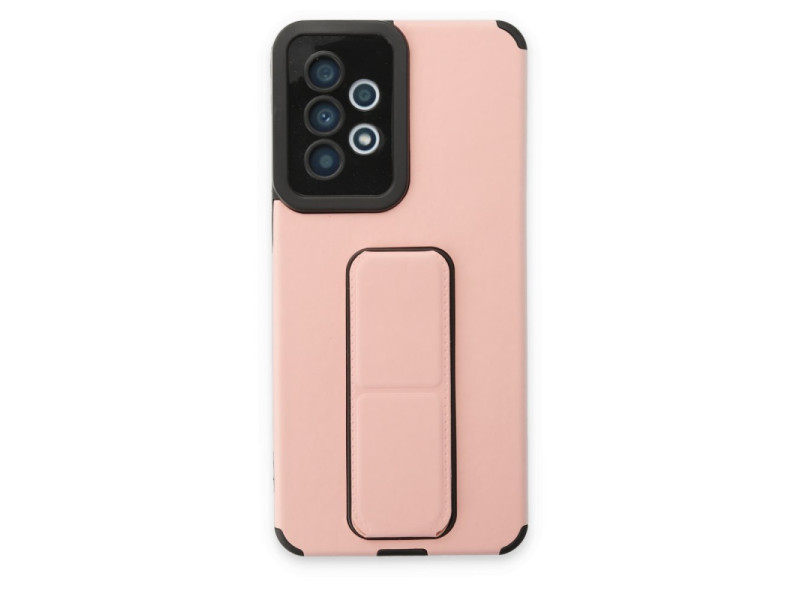 Newface Samsung Galaxy A32 Kılıf Mega Standlı Silikon - Pudra