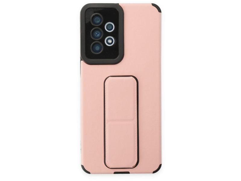 Newface Samsung Galaxy A33 5G Kılıf Mega Standlı Silikon - Pudra