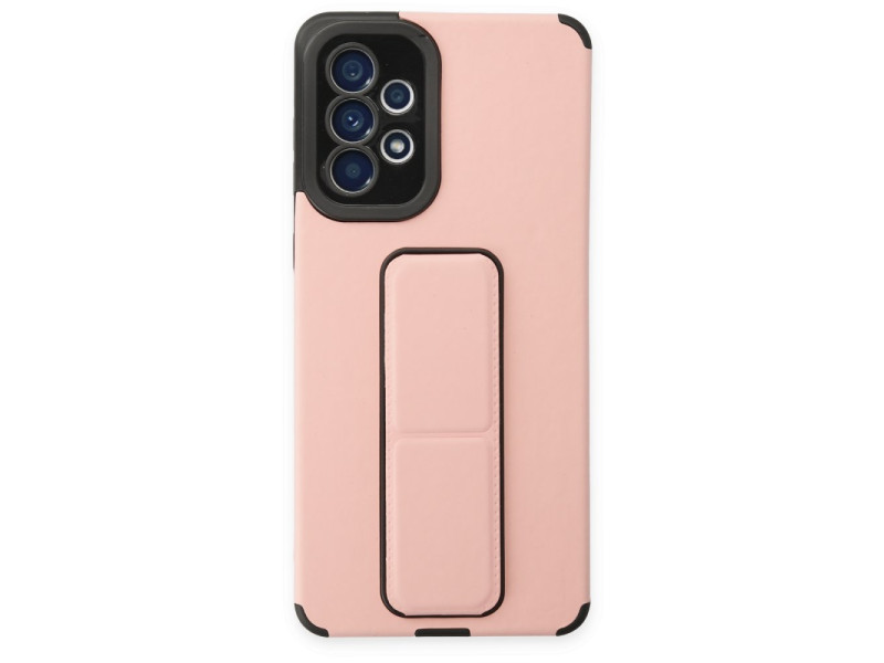 Newface Samsung Galaxy A52 Kılıf Mega Standlı Silikon - Pudra